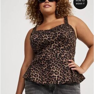 Torrid Black and Brown Leopard Camisole